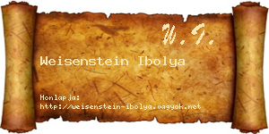 Weisenstein Ibolya névjegykártya